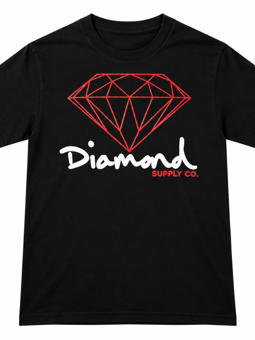 Diamond Supply Co. kids medium Black Logo Graphic Tee - Red & White Diamond
